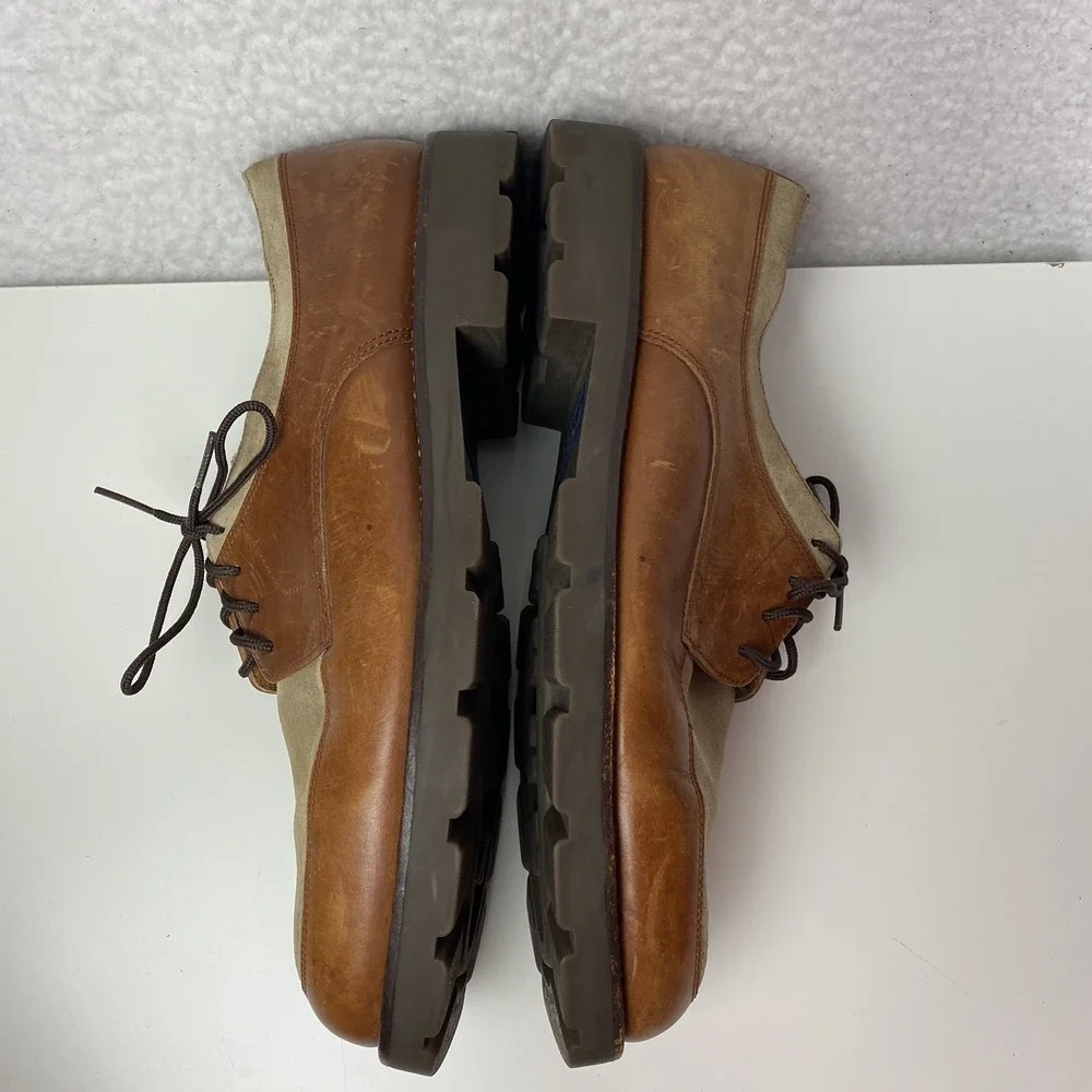 Vintage Polo Ralph Lauren Shoes Mens Size 10.5 D Brown Tan Oxford Derby Two Tone